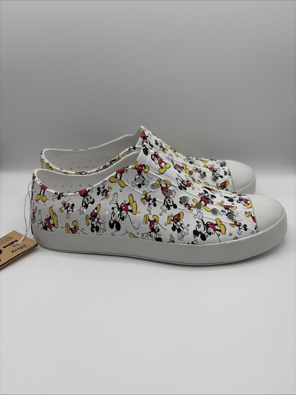 Native Shoes x Disney Mickey Mouse Jefferson White Slip On Sandal Mens 10 NWT